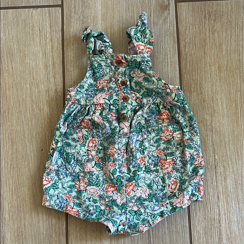 Floral Kids Romper/overalls, size 0-3 month